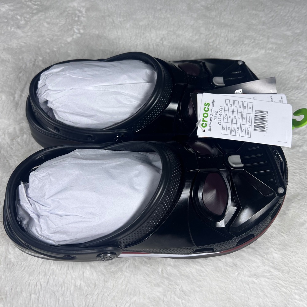 Crocs Star Wars Darth Vader Classic Clog Adult Size M8 Black Red Multi 21177490H - Picture 5 of 9